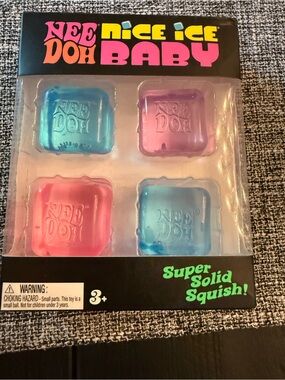 NeeDoh Nice Ice Baby Super Solid Squish Pack - Blue, Pink, Purple
